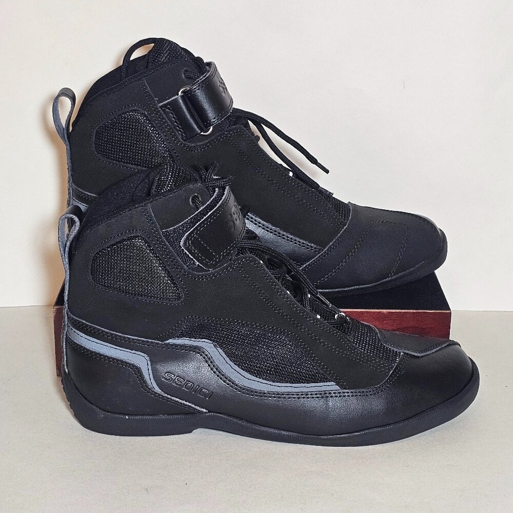 Sedici Podio Street Riding Light Weight Motorcycle Black Boots Men’s Size 9 US